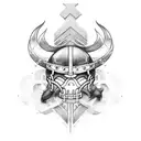 Create a tattoo design inspired by American football with a touch of Viking symbolism tattoo design idea