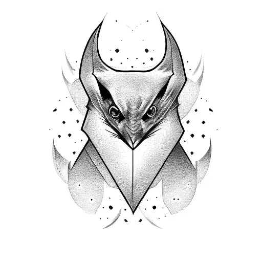 bat tattoo blackwork tattoo design idea