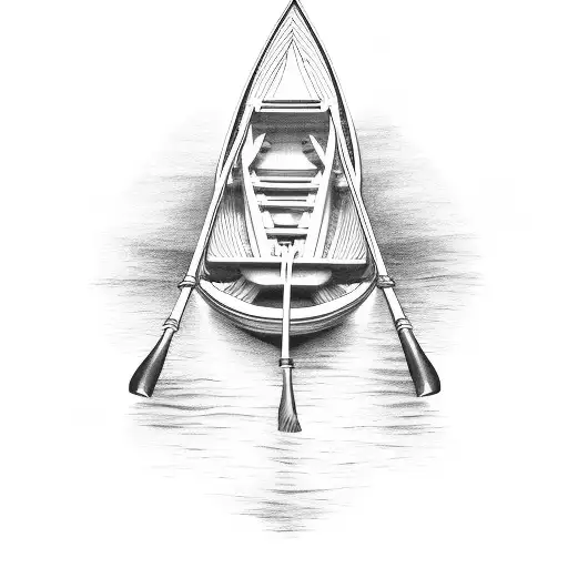 rowing boat tattoo design idea