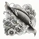 a koi fish and jelly fish tattoo design idea