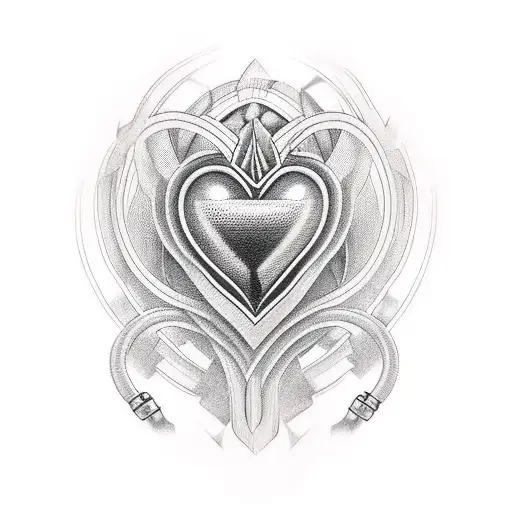 Iron heart tattoo design idea
