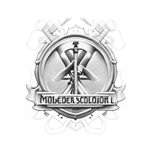 soldier memorial, smoke, infantry school patch tattoo design idea
