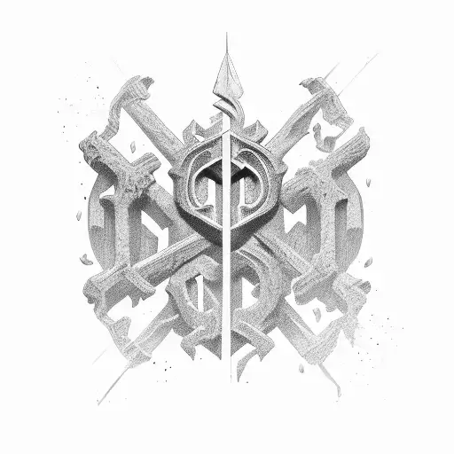 Strength Through Adversity text scroll tattoo design idea