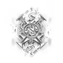 Strength Through Adversity text scroll tattoo design idea