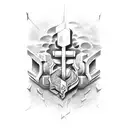 Strength Through Adversity text scroll tattoo design idea