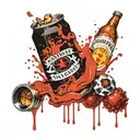 Anal, dark beer, pigeon droppings, shell, whore, hose tattoo design idea