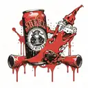 Anal, dark beer, pigeon droppings, shell, whore, hose tattoo design idea