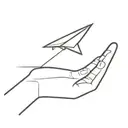 small paper airplane flying with a silhouette of a person tattoo design idea