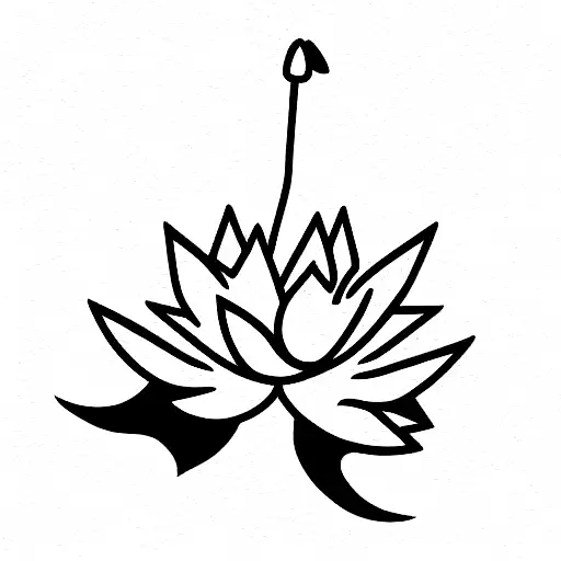 lotus flower and airplane and maple leaf tattoo design idea