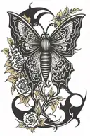 gothic moth  tattoo design idea