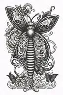 gothic moth  tattoo design idea