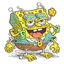 spongebob squarepants holding a derpy frog tattoo design idea