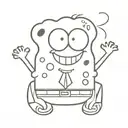 spongebob holding a frog tattoo design idea
