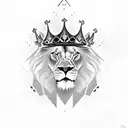 lion with crown as lebron James logo tattoo design idea