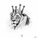 lion with crown as lebron James logo tattoo design idea