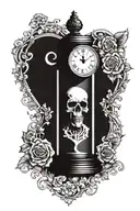 hour glass momento mori memento vive tattoo design idea