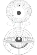 fine line minimal medium sized black tattoo of the black hole from the film Interstellar for a man's upper arm tattoo design idea