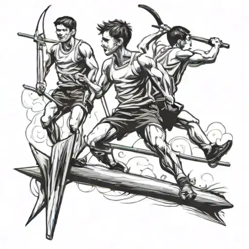 3 boys, pole vault, carpe diem tattoo design idea