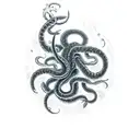 kraken taking down a ship tattoo design idea