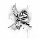 Sparrow tattoo design idea