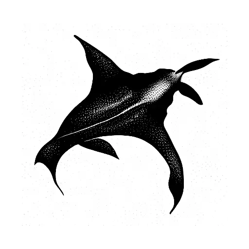 Manta Ray Silhouettes swimming together tattoo design idea