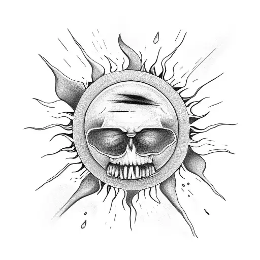 sun, joy, pain, rain tattoo design idea