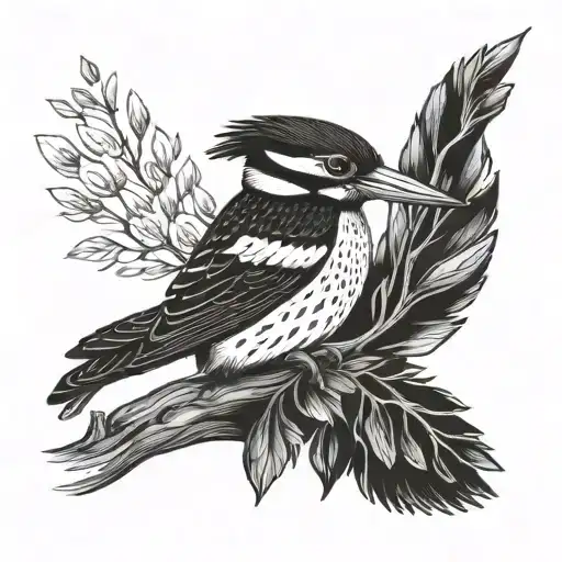 a Woodpecker that represent resilence and adaptability  tattoo design idea