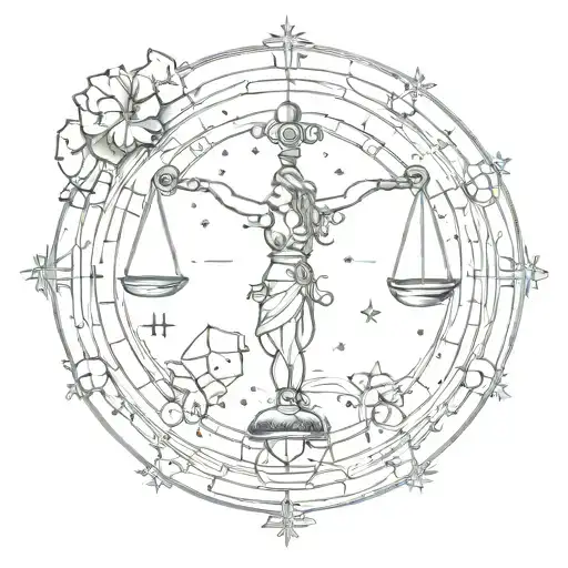combine the zodiac symbol for libra and aquarius constellation tattoo design idea