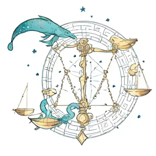 combine the zodiac symbol for libra and aquarius constellation tattoo design idea