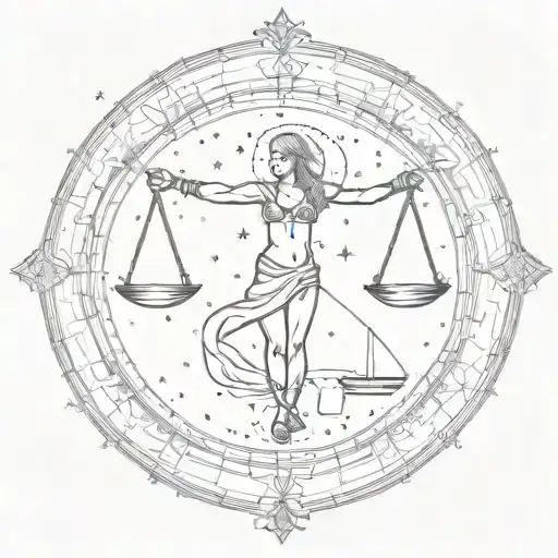 combine the zodiac symbol for libra and aquarius constellation tattoo design idea