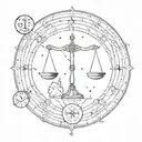 combine the zodiac symbol for libra and aquarius constellation tattoo design idea