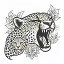 cheetah print with "life goes on" in the middle  on shoulder  tattoo design idea
