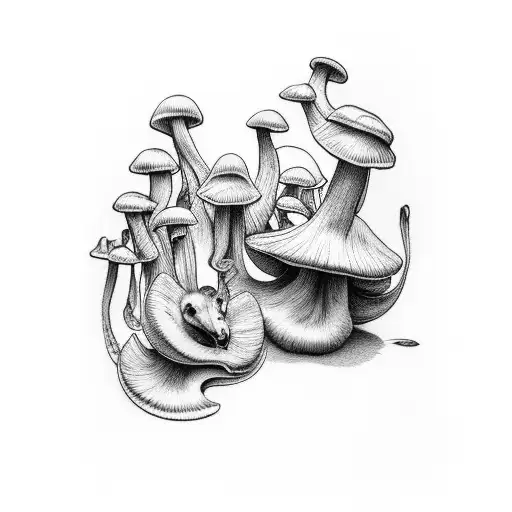 marmot holding chanterelles  tattoo design idea