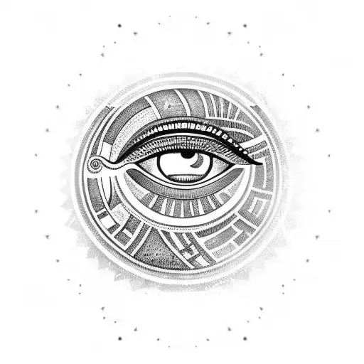 Egyptian eye with hieroglyphics  tattoo design idea