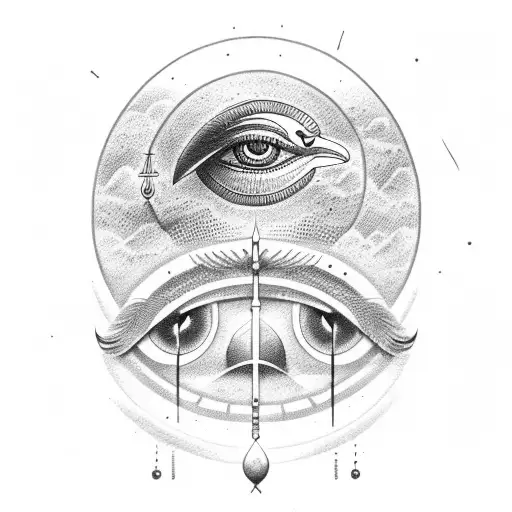 horus eye hieroglyphics background  tattoo design idea