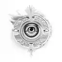 Egyptian eye with hieroglyphics  tattoo design idea