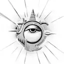 Egyptian eye with hieroglyphics  tattoo design idea