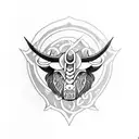 taurus tribal knife tattoo design idea