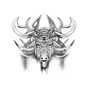 taurus tribal knife tattoo design idea