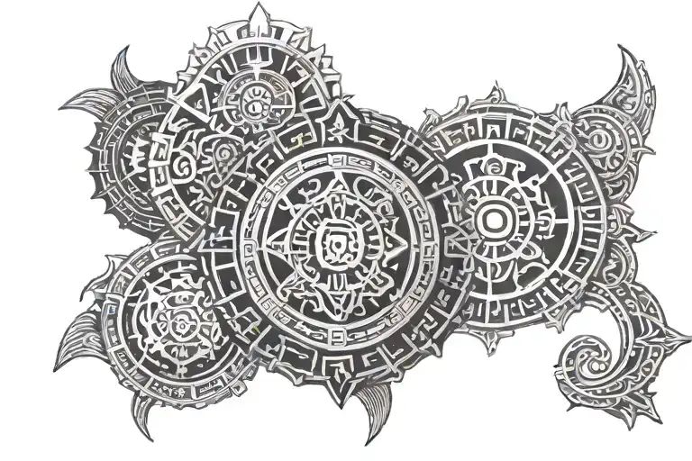 Aztec calendar tattoo design idea
