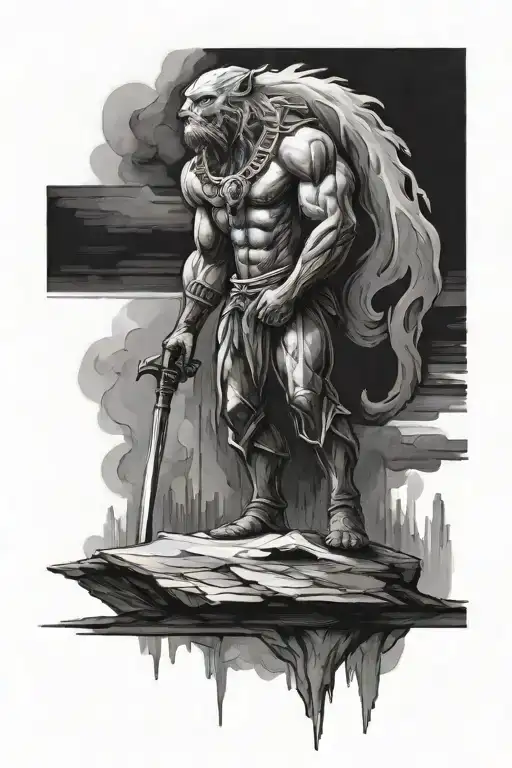 leader standing tall tattoo design idea