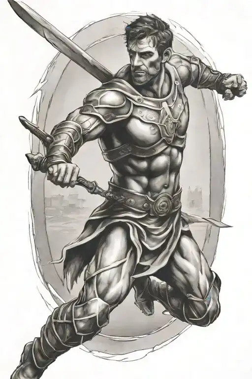 man in the arena   tattoo design idea