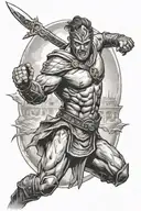 man in the arena   tattoo design idea