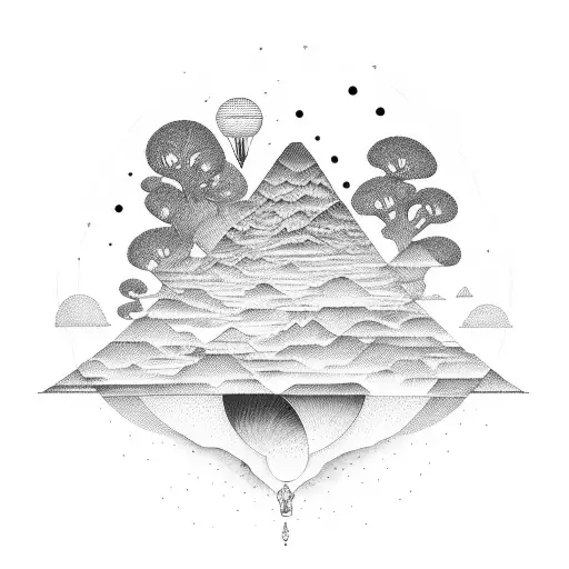 Create a surreal landscape inspired by a favorite poem tattoo design idea