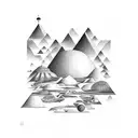 Create a surreal landscape inspired by a favorite poem tattoo design idea