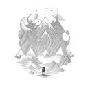 Create a surreal landscape inspired by a favorite poem tattoo design idea