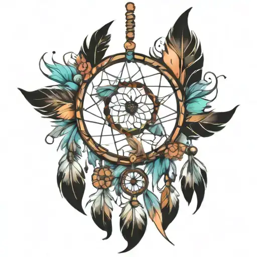 feather dream catcher  tattoo design idea