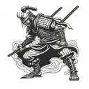 samurai ronin warrior standing tattoo design idea