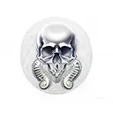 skull and spanner tattoo design idea