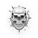 skull and spanner tattoo design idea